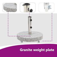 Parasolvoet rond 30 kg graniet grijs - thumbnail