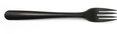 Conpax Folia vork, herbruikbaar, uit CPLA, 19 cm, zwart, pak van 50 stuks Conpax Folia vork, herbruikbaar, uit CPLA, 19 cm, zwart, pak van 50 stuks