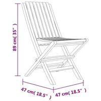 Tuinstoelen inklapbaar 2 st 47x47x89 cm massief teakhout - thumbnail