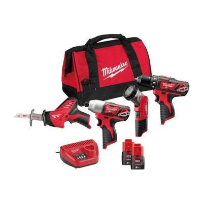 Milwaukee M12 BPP4A-202B Powerpack accu combiset 12V 2.0Ah Li-Ion M12™ in tas - 4933441240 Milwaukee M12 BPP4A-202B Powerpack accu combiset 12V 2.0Ah Li-Ion M12™ in tas - 4933441240
