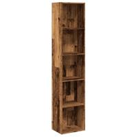 Boekenkast 40x30x189 cm bewerkt hout oud houtkleurig - thumbnail