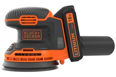 BLACK+DECKER BDCROS18 18V 1.5Ah Excentr. Schuurmachine | 1x 18V 1.5Ah accu + 400mA Lader | 1x schuurgaas | Stofopvangzak | In opbergtas - BDCROS18-QW