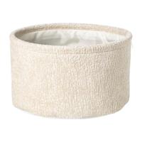 Mand chenille rond - wit - ø27x16 cm - thumbnail