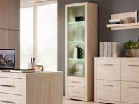 Kolomkast VEIGAR 1 deur 2 lades lichte santana met led - thumbnail