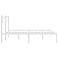 Bedframe met hoofdbord metaal wit 120x190 cm - thumbnail