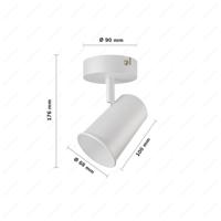 Riga - LED plafondlamp - 4 Watt 345 Lumen - 4000K Neutraal wit - Draaibaar en dimbaar - GU10 - Kantelbaar - Plafondspot - IP20 voor binnen - Wit - thumbnail