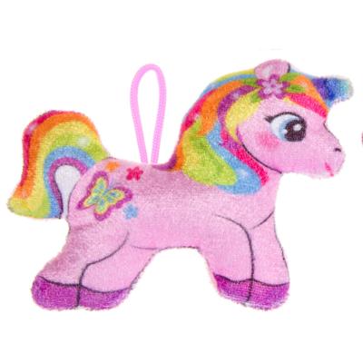 LG Imports knuffeleenhoorn regenboog roze 12 cm