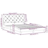 Bedframe zonder matras stof donkerbruin 140x200 cm - thumbnail