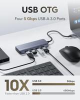 Cudy UH500 USB C-hub voor laptop/pc, Gigabit USB 3.2 multiport adapter, 4K HDMI 30Hz, compatibel met Mac/Windows/Linux-systemen, opladen ondersteund - thumbnail