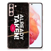 Samsung Galaxy S21 | Siliconen hoesje | met naam Already Taken Black - thumbnail