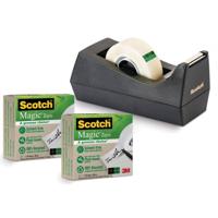 Scotch plakbandafroller C38 zwart, inclusief 3 rolletjes (19 x 33 mm) - thumbnail
