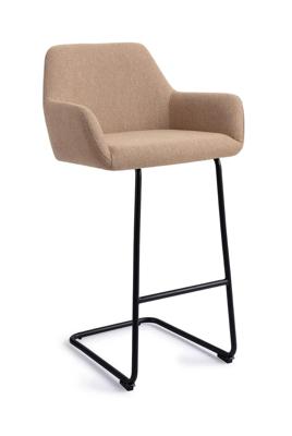 Jesper Home Barkruk 'Hiroo' Arch Black, kleur Whisper Wheat (zithoogte 76cm)