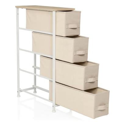 hjh LIVING Kast Foldress (4 vakken, Beige) hjh LIVING Kast Foldress (4 vakken, Beige)