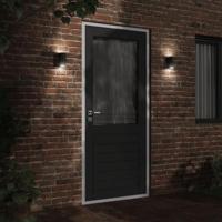 VidaXL Buitenwandlamp gegoten aluminium zwart - thumbnail