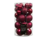 30 onbreekbare kerstballen mixkoker festive pink - thumbnail