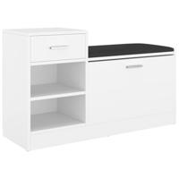 VidaXL Schoenenbank 94,5x31x57 cm bewerkt hout wit - thumbnail