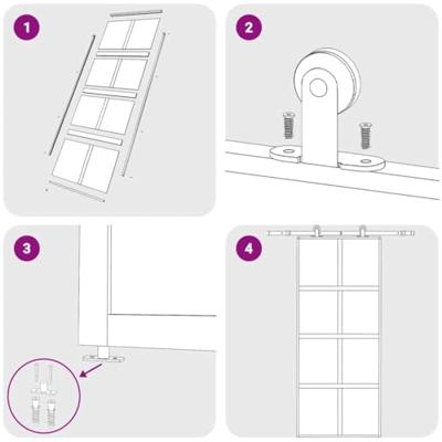 VidaXL Schuifdeur 90x205 cm mat esg-glas en aluminium goudkleurig VidaXL Schuifdeur 90x205 cm mat esg-glas en aluminium goudkleurig