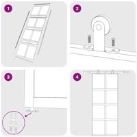 VidaXL Schuifdeur 90x205 cm mat esg-glas en aluminium goudkleurig - thumbnail