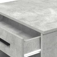 Bureau met lade en plank 102x62x77,5 cm bewerkt hout betongrijs - thumbnail