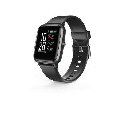 Hama Smartwatch 5910, GPS, waterdicht (fitnesstracker voor hartslag/calorieën, sporthorloge met stappenteller, slaapmonitor, muziekbediening, fitnessarmband voor dames en heren, batterijduur 6 dagen, zwart