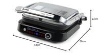 DOMO Genius Contactgrill Elektrisch Anti-aanbaklaag, Met display RVS, Zwart - thumbnail