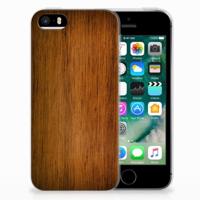 Apple iPhone SE | 5S | Bumper Hoesje | Donker Hout - thumbnail