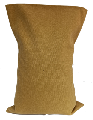 Ecologisch Kersenpitkussen 30x20 cm met wasbaar hoesje (Kleur: Oker Karamel)