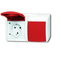 ABB 2CKA002084A0713 Geaard stopcontact IP44 Robijn-rood, Rood - thumbnail