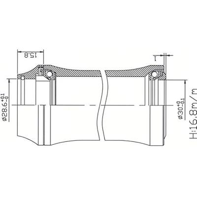 Tecora Balhoofdstel 1 1/8 inch geintegreerd 45x45 cart.30.0 zwart