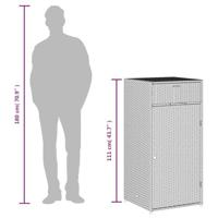 Tuinkast 55x55x111 cm poly rattan zwart - thumbnail