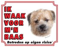 Border Terrier Waakbord - Ik waak voor mijn baas - thumbnail