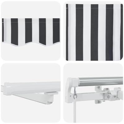 Luifel handmatig uittrekbaar en LED 450x300 cm antraciet en wit