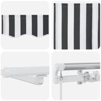 Luifel handmatig uittrekbaar en LED 450x300 cm antraciet en wit - thumbnail