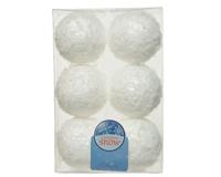 Snowbal foam d6 cm wit glitter 6 stuks KSD - Ksd - thumbnail