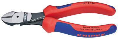Knipex Kracht-Zijsnijtang | 160 mm Lengte | Meer-Componentengrepen | Zwart Geatramenteerd - 74 12 160 SB Knipex Kracht-Zijsnijtang | 160 mm Lengte | Meer-Componentengrepen | Zwart Geatramenteerd - 74 12 160 SB