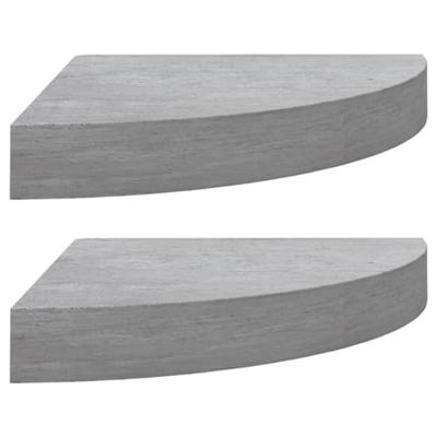 VidaXL Hoekwandschappen 2 st 35x35x3,8 cm mdf betongrijs