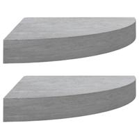 VidaXL Hoekwandschappen 2 st 35x35x3,8 cm mdf betongrijs - thumbnail