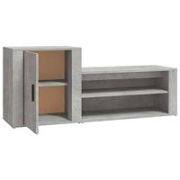 VidaXL Schoenenkast 130x35x54 cm bewerkt hout betongrijs - thumbnail