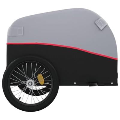 Fietstrailer 45 kg ijzer zwart en rood - thumbnail