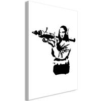Schilderij - Banksy Mona Lisa with Rocket Launcher (1 Part) Vertical - thumbnail