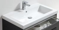 Wastafel Sanilux Trendline 80x47x5 cm Mineraalmarmer 1 Kraangat Wit - thumbnail