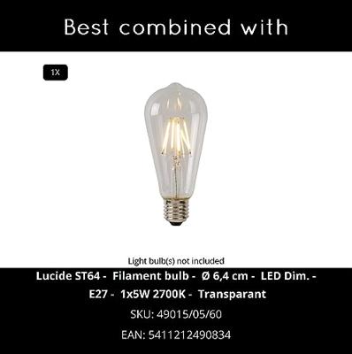 Lucide BODO - Hanglamp - Ø 38 cm - 1xE27 - Licht hout