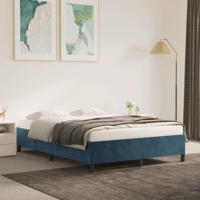 Bedframe zonder matras 140x200 cm fluweel donkerblauw - thumbnail
