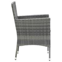 7-delige Tuinset met kussens poly rattan grijs - thumbnail