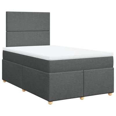 Boxspring met matras stof donkergrijs 120x200 cm