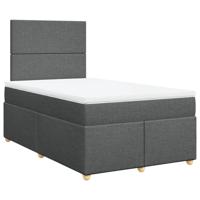 Boxspring met matras stof donkergrijs 120x200 cm - thumbnail