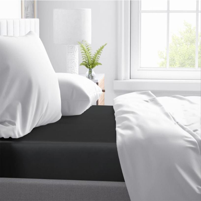 Primaviera Deluxe Satijnen Hoeslaken Zwart 120 x 200 cm