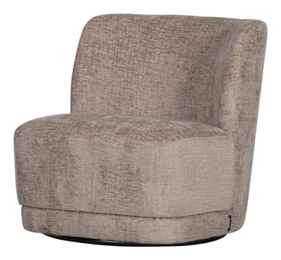 WOOOD Draaifauteuil 'Atty' Structure Velvet, kleur Zand