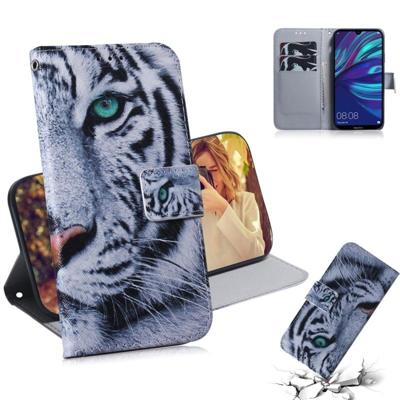 Tiger patroon gekleurde tekening horizontale Flip lederen case voor Huawei Y7 Prime (2019)/Y7 Pro (2019)/genieten van 9 met houder & card slots & por
