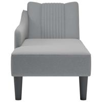 Chaise longue met rechterarmleuning stof lichtgrijs - thumbnail